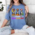 Boston Terrier Dog Halloween Christmas Hallothanksmas Men Women Kids Women's Comfort Colors T-Shirt Blue Jean