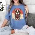 Boston Terrier Dog Japanese Style Samurai Dogs Women's Comfort Colors T-Shirt Blue Jean