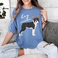 Boston Terrier Dog Mom Woman Women Women's Comfort Colors T-Shirt Blue Jean