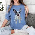 Boston Terrier Dog Motif Pet Art Boston Terrier Men Women Kids Women's Comfort Colors T-Shirt Blue Jean