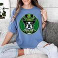 Boston Terrier Dog St Patricks Day Irish Pet Lover Men Women Kids Women's Comfort Colors T-Shirt Blue Jean