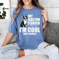 Boston Terrier Dog Women's Comfort Colors T-Shirt Blue Jean