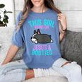 Boston Terrier This Girl Runs On Jesus And Boston Terriers Women's Comfort Colors T-Shirt Blue Jean