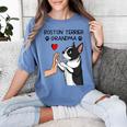 Boston Terrier Grandma Mother's Day Dog Mom Women's Comfort Colors T-Shirt Blue Jean
