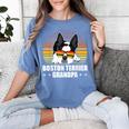 Boston Terrier Grandpa Dog Owner Boston Terrier Women's Comfort Colors T-Shirt Blue Jean