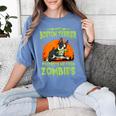 Boston Terrier Halloween Zombie American Gentleman Dog Lover Women's Comfort Colors T-Shirt Blue Jean