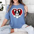 Boston Terrier Heart Cute Puppy Lover Or Dog Owner Women's Comfort Colors T-Shirt Blue Jean