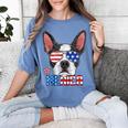 Boston Terrier Merica 4th Of July T Shirt Men Boys Dog Puppy Women's Comfort Colors T-Shirt Blue Jean