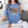 Boston Terrier Mom Dog Lovers American Flag 4th Of July Women's Comfort Colors T-Shirt Blue Jean