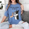 Boston Terrier Mom Dogs Mum Woman Women's Comfort Colors T-Shirt Blue Jean