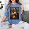 Boston Terrier Mona Lisa Painting Art Dog Mom Dad For Men Women Kids Women's Comfort Colors T-Shirt Blue Jean