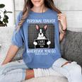 Boston Terrier Mug Shot Guilty Dog Women's Comfort Colors T-Shirt Blue Jean