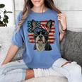 Boston Terrier Patriotic 4th Of July USA American Flag Women's Comfort Colors T-Shirt Blue Jean