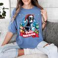 Boston Terrier Santa Claus Coffee Mug Merry Christmas Dogs Women's Comfort Colors T-Shirt Blue Jean