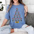 Boston Terrier Santa Hat Xmas Light Men Women Christmas Tree Women's Comfort Colors T-Shirt Blue Jean