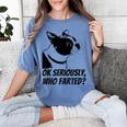 Boston Terrier Shirt Ok Seriously Who Farted Women's Comfort Colors T-Shirt Blue Jean