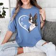 Boston Terrier Shirts For Women Girls Kids Heart Cute Women's Comfort Colors T-Shirt Blue Jean