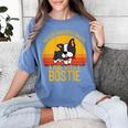Boston Terrier Never Underestimate a Girl With a Bostie Women's Comfort Colors T-Shirt Blue Jean