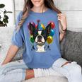 Celebration Event Birthday Party Boston Terrier Women's Comfort Colors T-Shirt Blue Jean