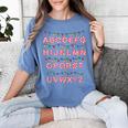 Christmas Alphabet Candy Cane Teachers Students Candy Cane For Men Women Kids Women&#x27;s Comfort Colors T-Shirt Blue Jean