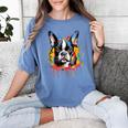 Colorful Boston Terrier Dog For Men Women Kids Women's Comfort Colors T-Shirt Blue Jean