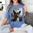 Dog Mom Dad Alien Selfie Boston Terrier UFO For Men Women Women's Comfort Colors T-Shirt Blue Jean