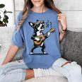 Dog Playing Guitar Singing Boston Terrier For Men Women Girls Kids Women's Comfort Colors T-Shirt Blue Jean