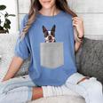 Dog In Your Pocket Boston Terrier For Men Women Girls Kids Women's Comfort Colors T-Shirt Blue Jean
