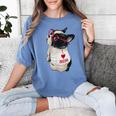 Girls I Heart Mom Love Mama Boston Terrier Dog Lover Women's Comfort Colors T-Shirt Blue Jean