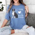 Just A Girl Who Loves Her Boston Terrier Puppy Love Women's Comfort Colors T-Shirt Blue Jean