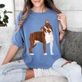 Red Boston Terrier Dog Women's Comfort Colors T-Shirt Blue Jean