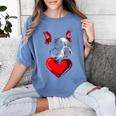Valentine's Day Boston Terrier Dog Vector Women's Comfort Colors T-Shirt Blue Jean