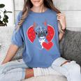 Valentine's Day Boston Terrier Women's Comfort Colors T-Shirt Blue Jean