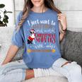 Watch Christmas Movies With My Boston Terrier Bostie Women's Comfort Colors T-Shirt Blue Jean
