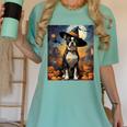 Aesthetic Halloween Boston Terrier Dog Witch Pumpkin For Men Women Kids Women's Comfort Colors T-Shirt Chalky Mint