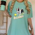 Ballaholic Boston Terrier Dog Chasing Bostie Ball Women's Comfort Colors T-Shirt Chalky Mint