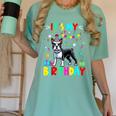 My Birthday Colorful Costume Boston Terrier Party Women's Comfort Colors T-Shirt Chalky Mint
