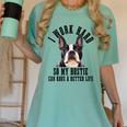 Bostie Mama Dog Dad Boston Terrier For Men Women Women's Comfort Colors T-Shirt Chalky Mint
