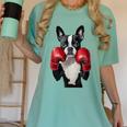 Boston Terrier Boxing Women's Comfort Colors T-Shirt Chalky Mint