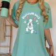 Boston Terrier Boy Cute Cartoon Dog Owner Pet Boston Terrier Women's Comfort Colors T-Shirt Chalky Mint