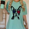 Boston Terrier Dog 4th July America USA Flag Men Women Kids Women's Comfort Colors T-Shirt Chalky Mint