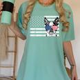 Boston Terrier Dog 4th Of July US American Flag Patriotic Women's Comfort Colors T-Shirt Chalky Mint