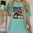 Boston Terrier Dog 4th Of July USA American Flag Patriotic Women's Comfort Colors T-Shirt Chalky Mint