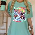 Boston Terrier Dog Christmas Snowman Winter Snow Women's Comfort Colors T-Shirt Chalky Mint
