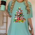 Boston Terrier Dog Christmas Tree Lights Xmas Pajama For Men Women Kids Women's Comfort Colors T-Shirt Chalky Mint