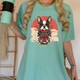 Boston Terrier Dog Japanese Style Samurai Dogs Women's Comfort Colors T-Shirt Chalky Mint