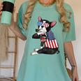 Boston Terrier Dog Merica 4th Of July Usa American Flag Men Women's Comfort Colors T-Shirt Chalky Mint