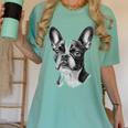 Boston Terrier Dog Motif Pet Illustration Boston Terrier For Men Women Kids Women's Comfort Colors T-Shirt Chalky Mint