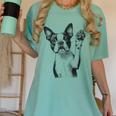 Boston Terrier Dog Raising Paw Idea Men Women Women's Comfort Colors T-Shirt Chalky Mint