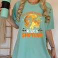 My Boston Terrier Dog Rides Shotgun Witch Halloween Men Women Women's Comfort Colors T-Shirt Chalky Mint
